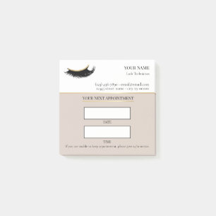 Elegant beige and gold Lash appointment Post-it Notes