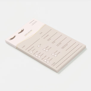 Elegant beige and gold Lash Client  Post-it® Notes