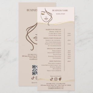 Elegant Beige and Gold Salon Price List Menu