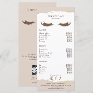 Elegant Beige and Gold Salon Price List Menu
