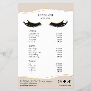 Elegant Beige and Gold Salon Price List Menu