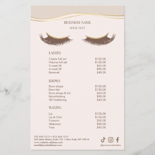 Elegant Beige and Gold Salon Price List Menu