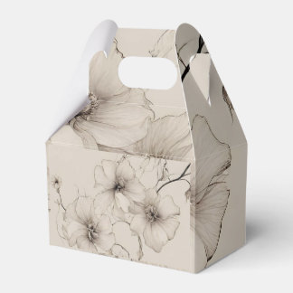 Elegant Beige Boho Style Floral Pattern Favour Box