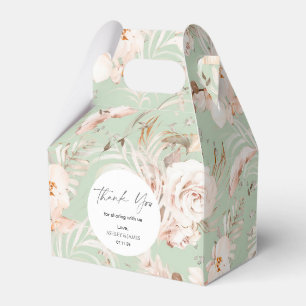 Elegant beige botanical floral garden wedding  fav favour box