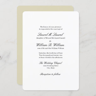 Elegant Beige Bride Groom Wedding Invitation