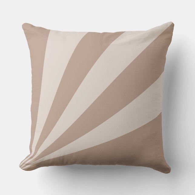 Elegant Beige Brown Rays Cushion (Front)