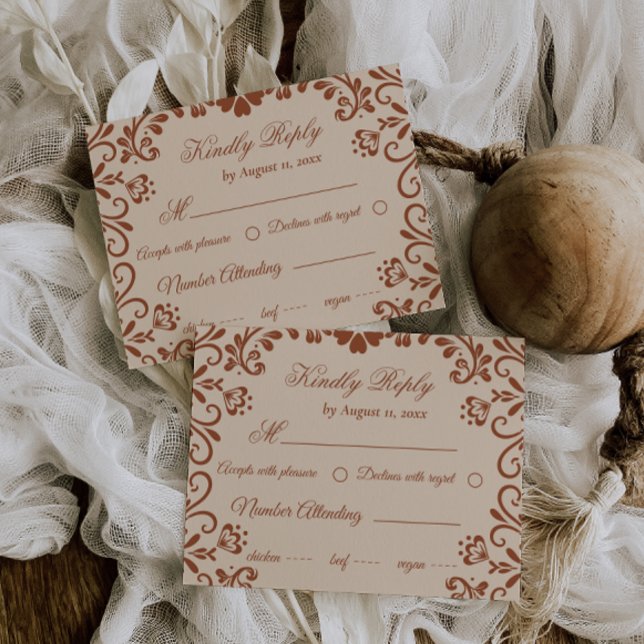 Elegant Beige Brown Wedding Rsvp Enclosure Card (Creator Uploaded)