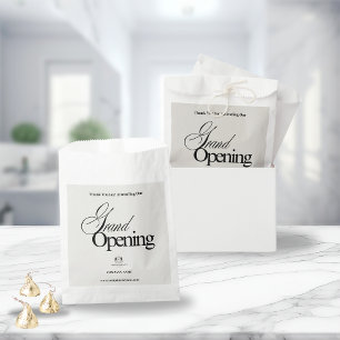 Elegant Beige Business Logo Calligraphy Thank You Favour Bag