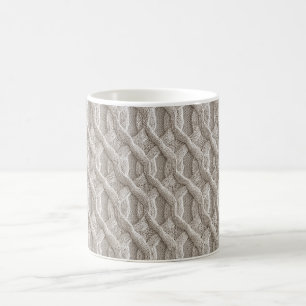 Elegant Beige Cable Knit Pattern  Coffee Mug