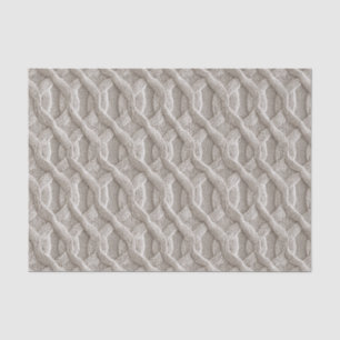 Elegant Beige Cable Knit Pattern Tissue Paper