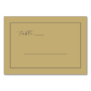 Elegant Beige Calligraphy Lines Table Number