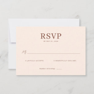Elegant Beige Calligraphy RSVP Card
