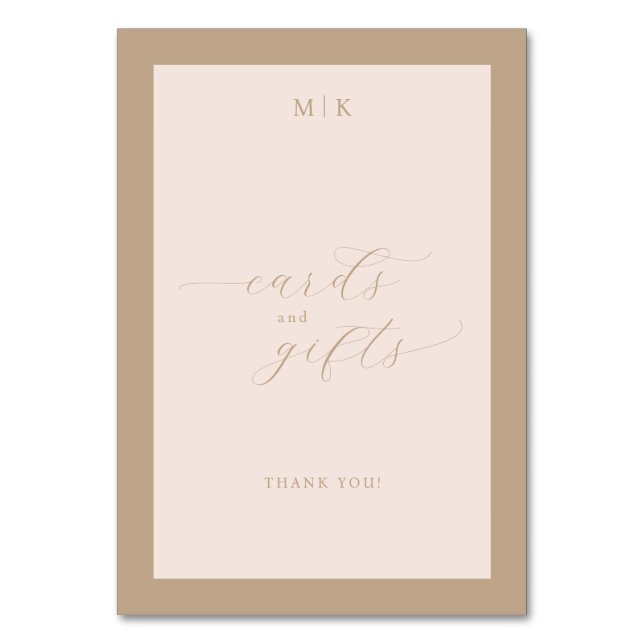 Elegant Beige Calligraphy Thank You (Front)
