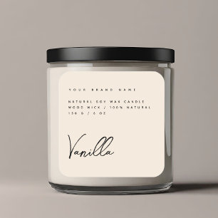 Elegant beige candle product label