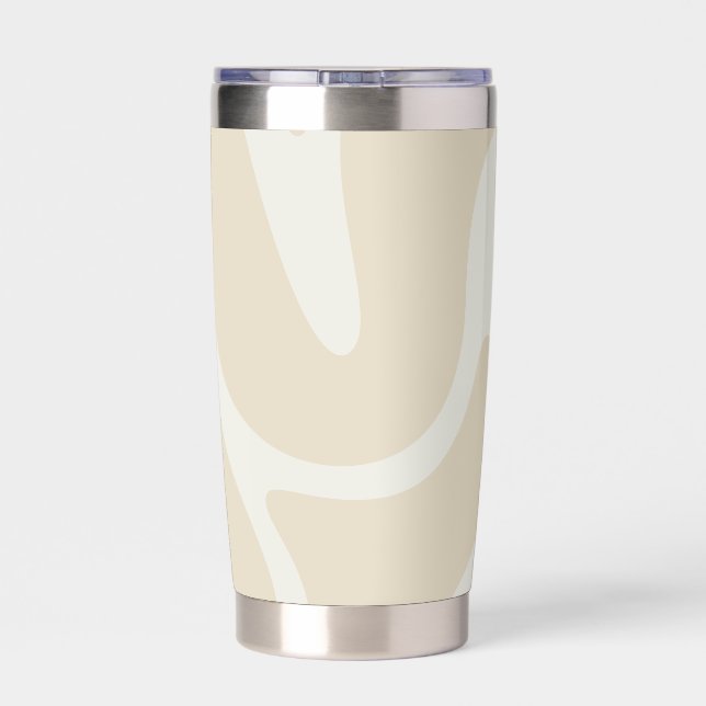 Elegant Beige Cream Simple Organic Pattern Insulated Tumbler (Back)