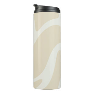 Elegant Beige Cream Simple Organic Pattern Thermal Tumbler