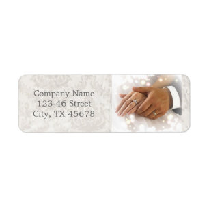 elegant beige damask wedding photographer return address label