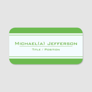Elegant Beige Ecru On Unique Modern Dark Green Name Tag
