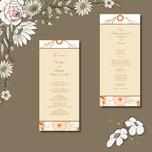Elegant Beige Floral Border menu & program