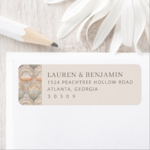Elegant Beige Floral Pattern Return Address Label