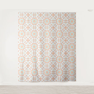 Elegant beige geometric retro pattern tapestry