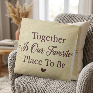 Elegant Beige Gold Glitter Quote Cushion