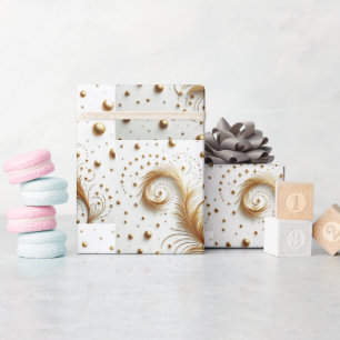 Elegant Beige Gold Retro Wrapping Paper