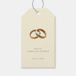 Elegant Beige Intertwined Rings Gift Tags