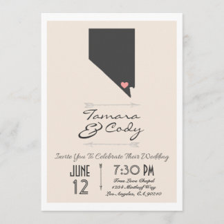 Elegant Beige Las Vegas, Nevada Wedding Invitation