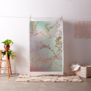 Elegant Beige Marble   Mint Sage Green Rose Gold Fabric