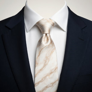 Elegant Beige Marble Tie   Luxury Neutral Stone 