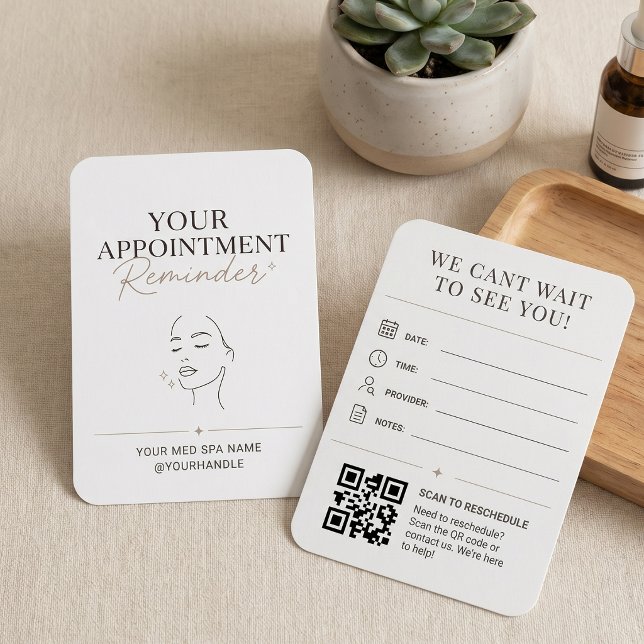 Elegant Beige Minimal Med Spa Reminder QR Code (Creator Uploaded)
