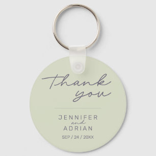 Elegant Beige Minimal Wedding keychain