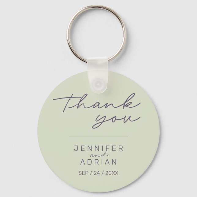 Elegant Beige Minimal Wedding keychain  (Front)