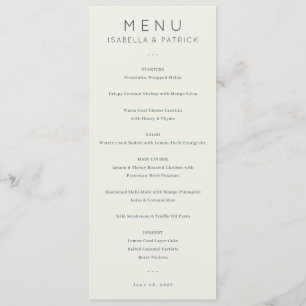 Elegant Beige Minimalist Menu