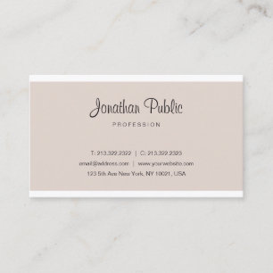 Elegant Beige Minimalist Plain Modern Sleek Cool Business Card