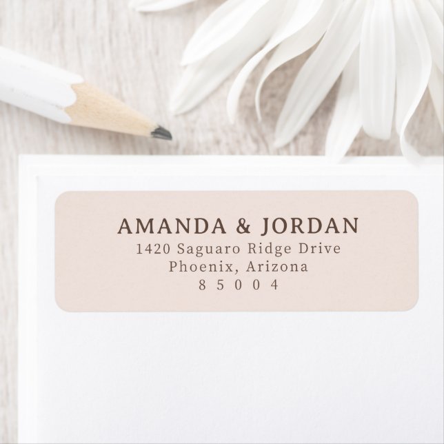 Elegant Beige Minimalist Return Address Label (Insitu)