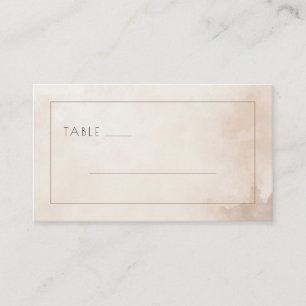 Elegant Beige Minimalist Table Sign Place Card