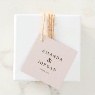 Elegant Beige Minimalist Thank You Favour Tags
