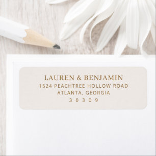 Elegant Beige Minimalist Typographic Return Address Label