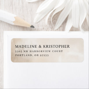 Elegant Beige Minimalist Typographic Return Address Label
