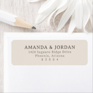 Elegant Beige Minimalist Typographic Return Address Label