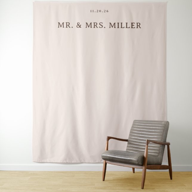 Elegant Beige Minimalist Typographic Tapestry (In Situ)