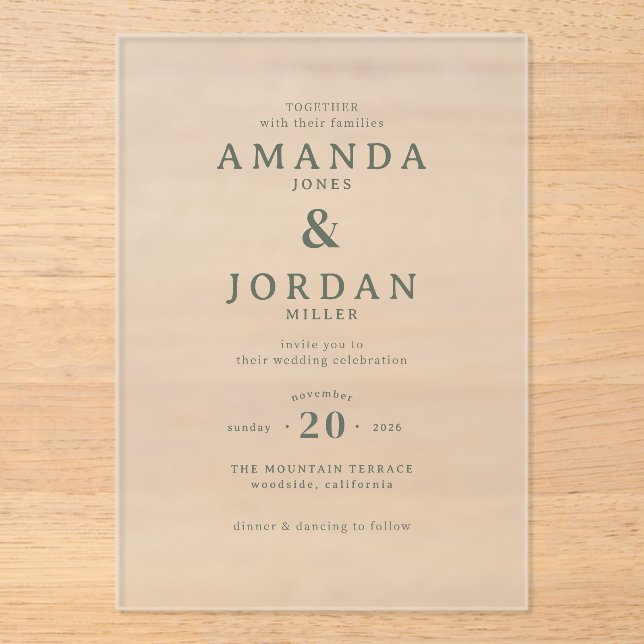 Elegant Beige Minimalist Wedding Invitation (Front)