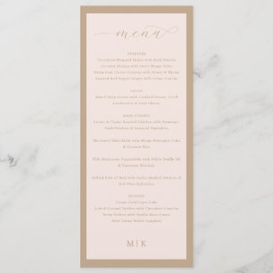 Elegant Beige Minimalist Wedding Menu