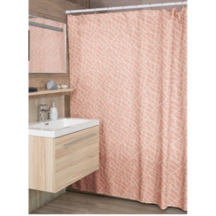 Elegant Beige Orange Abstract Shower Curtain