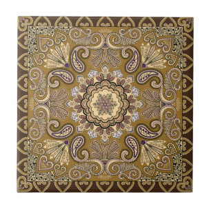 Elegant beige Paisley Pattern Tile
