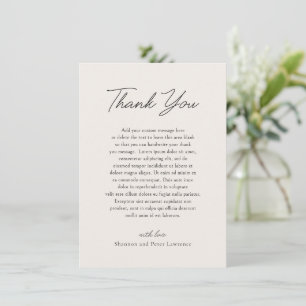 Elegant Beige Photo Classic Wedding Thank You Card
