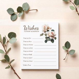 Elegant Beige Rose Baby Shower Wishes For Baby