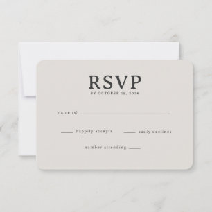 Elegant Beige RSVP Card